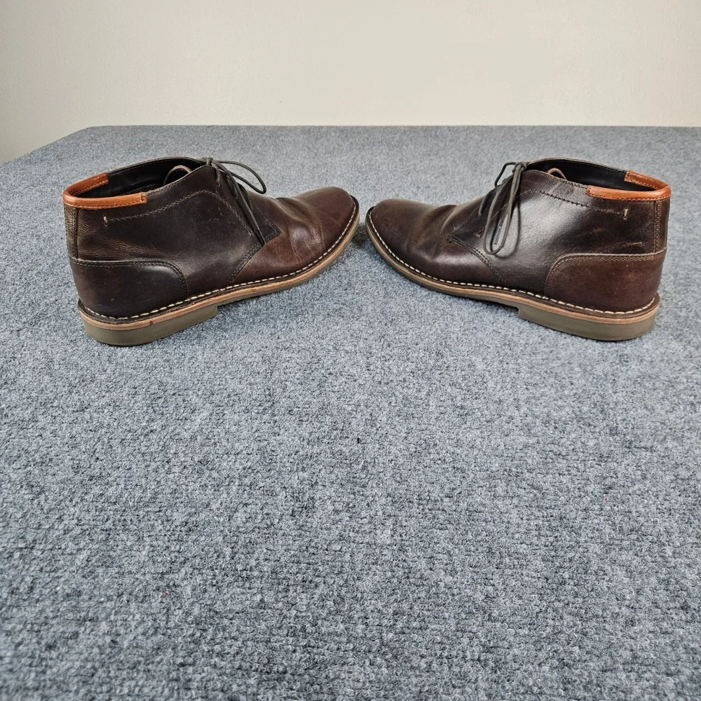 Steve Madden Mens P-IVON 983 Dark Brown Leather Chukka Boots‎ Size 10